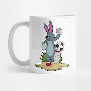 Rabbit as Soccer player with Soccer Mug